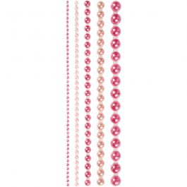 Halve plakparels, afm 2-8 mm, roze, 140 stuk/ 1 doos [HOB-28320]