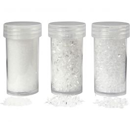 Kunstsneeuw, wit glitter, 35+35+8 gr, 3 Doosje/ 1 doos [HOB-283850]
