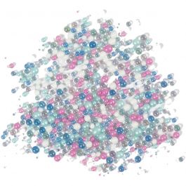 Mini Stenen van Glas, afm 0,6-0,8+1,5-2+3 mm, pastelkleuren, 600gr/ 1 Doosje [HOB-28395]