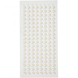 Halve Kralen, d 5 mm, wit, 144 stuk/ 1 doos [HOB-28434]