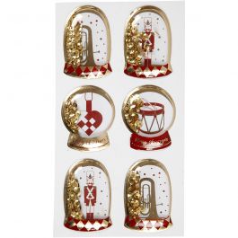 Shaker stickers, notenkraker, afm 49x32+45x36 mm, goud, 6 stuk/ 1 doos [HOB-28483]
