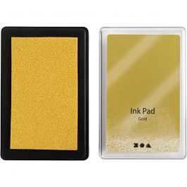 Stempelinkt, H: 2 cm, afm 9x6 cm, goud, 1 stuk [HOB-285337]