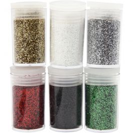 Glitter, diverse kleuren, 6x5 gr/ 1 doos [HOB-28588]