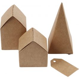 Huizen en bomen, H: 5,7-10 Cm cm, 1 set [HOB-29040]