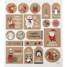 Stickers, Kerst, vel 15x16,5 cm, 1 vel [HOB-29045]