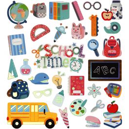 Stickers, terug naar school, vel 15x16,5 cm, 1 vel [HOB-29062]