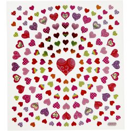 Stickers, kleine harten, vel 15x16,5 cm, 1 vel [HOB-29064]