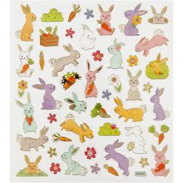 Stickers, paashaas, vel 15x16,5 cm, 1 vel [HOB-29065]