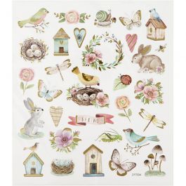 Stickers, voorjaar en Pasen, vel 15x16,5 cm, 1 vel [HOB-29066]