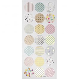 Stickers, pastels, vel 10x23 cm, 1 vel [HOB-29159]