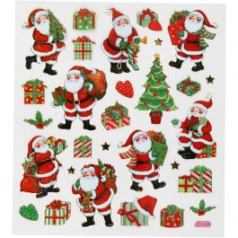 Stickers, klassieke kerstfiguren, vel 15x16,5 cm, 1 vel [HOB-291851]