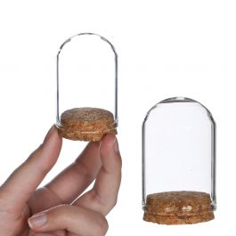Glazen mini stolp Ø4cm en 6cm hoog met kurk (6 st.) [IFS-29410]