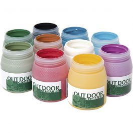 Outdoor Verf, diverse kleuren, 10x250 ml/ 1 doos [HOB-641100]