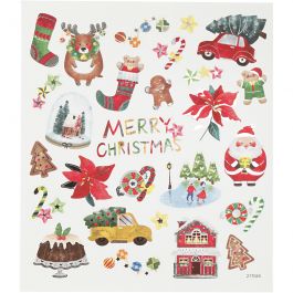 Stickers, alles voor kerst, vel 15x16,5 cm, 1 vel [HOB-298901]