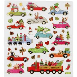 Stickers, naar huis rijden met kerst, vel 15x16,5 cm, 1 vel [HOB-298961]