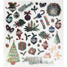 Stickers, antieke kerst, 15x16,5 cm, 1 vel [HOB-298971]