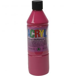 Acryl Verf, primair rood, 500 ml/ 1 fles [HOB-636035]