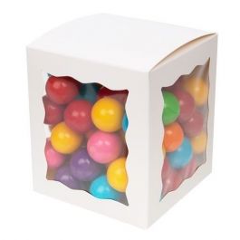 Kraftdoosjes Wit met 3 vensters 10,2x10,2x11,7cm (25 stuks) [WGWG349]