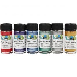 Magic Marble-verf, metallic kleuren, 6x20 ml/ 1 doos [HOB-30197]