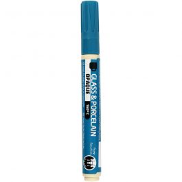 Glas- en porseleinstift, lijndikte 2-4 mm, dekkend, turquoise, 1 stuk [HOB-31323]