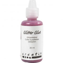 Glitterlijm, roze, 25 ml/ 1 fles [HOB-318290]