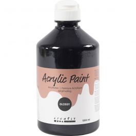 Acrylverf Glossy, zwart, 500 ml/ 1 fles [HOB-32004]
