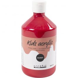 Acrylverf Glossy, primair rood, 500 ml/ 1 fles [HOB-32010]