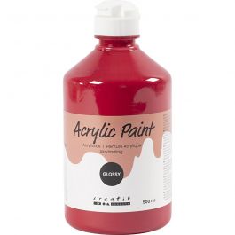 Acrylverf Glossy, primair rood, 500 ml/ 1 fles [HOB-32010]