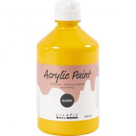Acrylverf Glossy, geel, 500 ml/ 1 fles [HOB-32012]