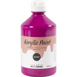 Acrylverf Glossy, roze, 500 ml/ 1 fles [HOB-32020]