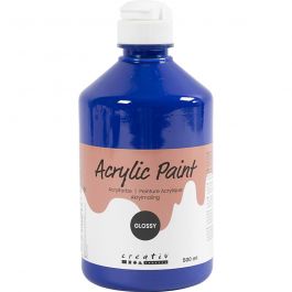 Acrylverf Glossy, blauw, 500 ml/ 1 fles [HOB-32024]