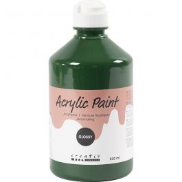 Acrylverf Glossy, donkergroen, 500 ml/ 1 fles [HOB-32028]