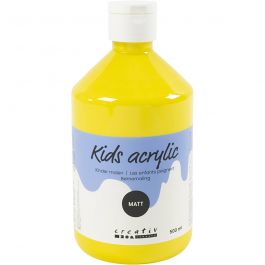 Acrylverf Mat, primair geel, 500 ml/ 1 fles [HOB-32106]