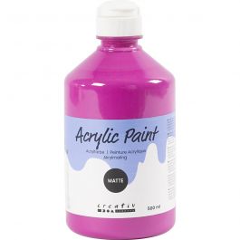 Acrylverf Mat, roze, 500 ml/ 1 fles [HOB-32120]