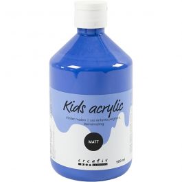 Acrylverf Mat, blauw, 500 ml/ 1 fles [HOB-32124]