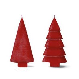 Kaarsenset 2 boompjes rood 12cm hoog (1 set, 6pcs) [IFS-32151]