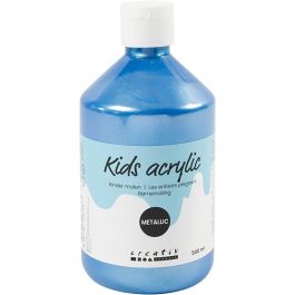 Acrylverf Metallic, metallic, blauw, 500 ml/ 1 fles [HOB-32208]