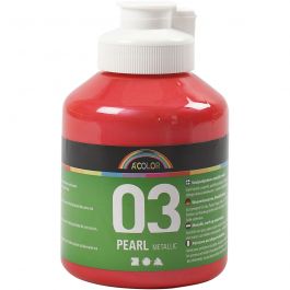 Acrylverf Metallic, metallic, rood, 500 ml/ 1 fles [HOB-32210]
