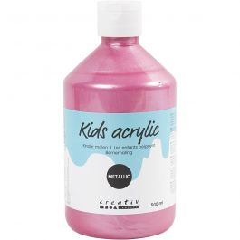 Acrylverf Metallic, metallic, lichtrood, 500 ml/ 1 fles [HOB-32216]