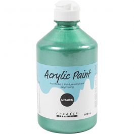 Acrylverf Metallic, metallic, groen, 500 ml/ 1 fles [HOB-32222]