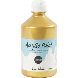 Acrylverf Metallic, metallic, goud, 500 ml/ 1 fles [HOB-32228]