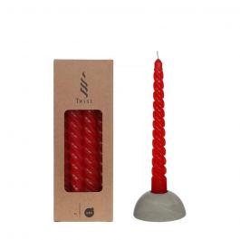 Kaarsen gedraaid rood 19cm hoog (4 st.) [IFS-32231]