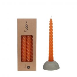 Kaarsen gedraaid bruin 19cm hoog (4 st.) [IFS-32236]