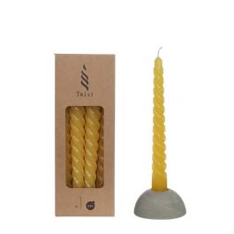 Kaarsen gedraaid geel 19cm hoog (4 st.) [IFS-32242]