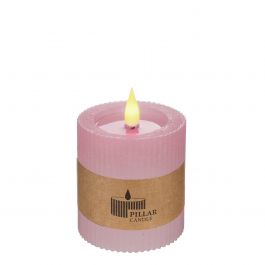 LED Pillar kaars Ø7 h. 7,5cm roze (1 st) [IFS-32604]