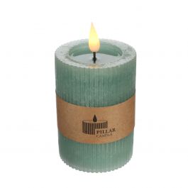LED Pillar kaars Ø7 h. 10 cm eucalyptus groen (1 st) [IFS-32625]