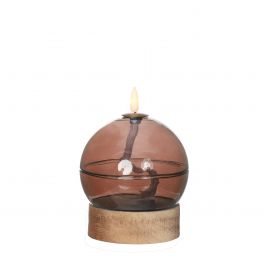 Led olielamp h13,5 Ø10 cm mahonie (1 st) [IFS-32809]
