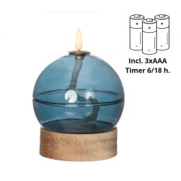 Led olielamp h16,5 Ø12 cm donkerblauw (1 st) [IFS-32817]
