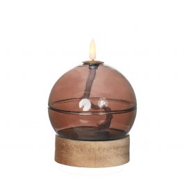 Led olielamp h16,5 Ø12 cm mahonie (1 st) [IFS-32818]