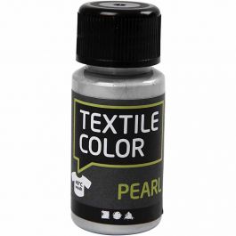 Textielkleur, parelmoer, zilver, 50 ml/ 1 fles [HOB-33689]